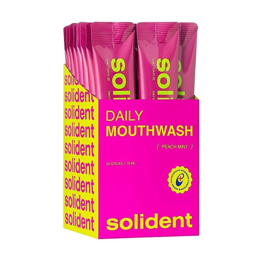 Уцінка! Ополіскувач для ротової порожнини в стіках Solident Daily Mouthwash, Peach Mint, 20*10 мл