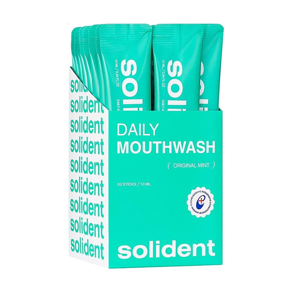 Уцінка! Ополіскувач для ротової порожнини в стіках Solident Daily Mouthwash, Original Mint, 20*10 мл